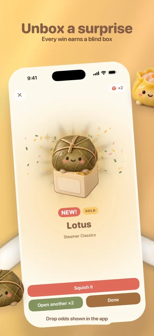Opening a blind box to reveal a new Pal.